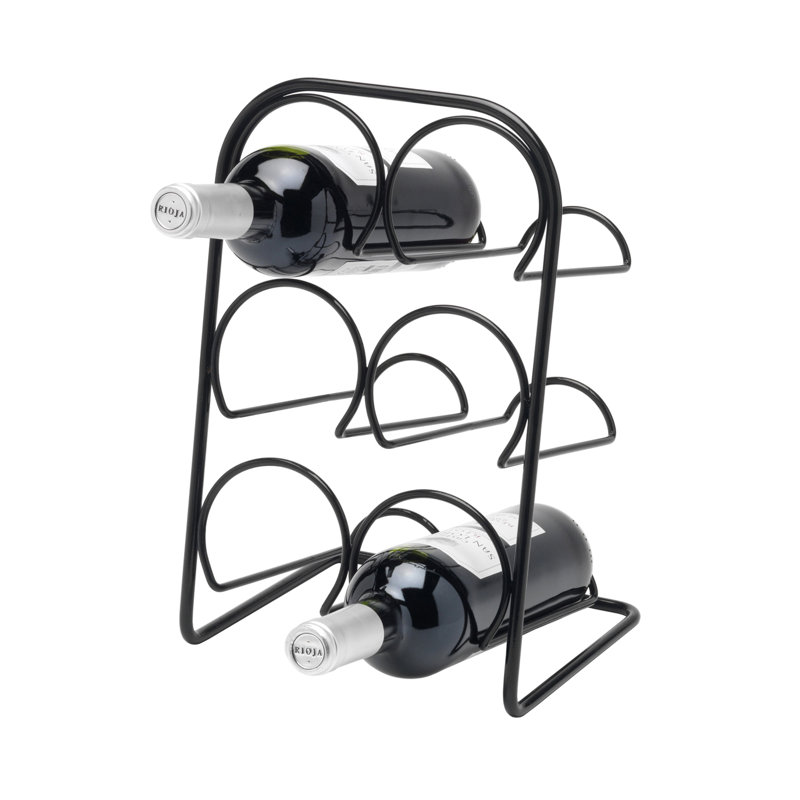 Dewalt Tabletop Wine Bottle Rack, Chrome, 35cm H x 22cm W x 20cm D (6 Bottle), Chrome