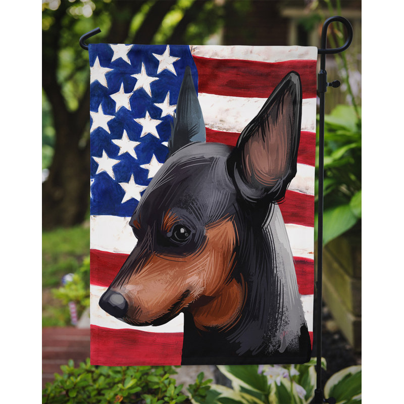 Polyester à 2 côtés 15 x 11 po drapeau de jardin, Pinscher miniature