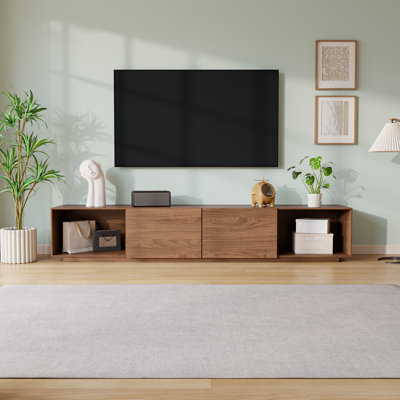 Modern 78.74 Inch TV Stand With 4 Storage Cabinets