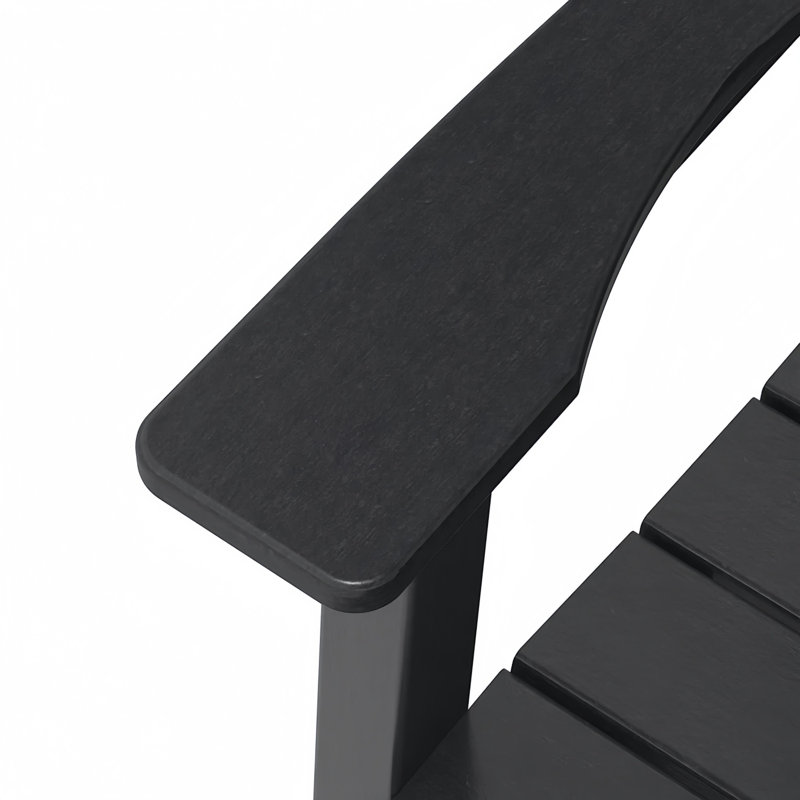 Outdoor HDPE Adirondack Chair / Patio Bar Stool, Black