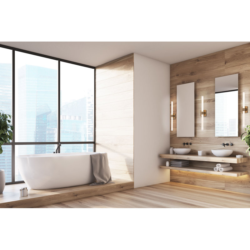 Rona 1 - Light LED Bath Sconce, Vintage Brass
