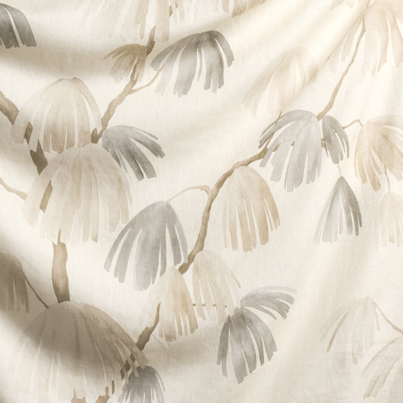 Schumacher x David Kaihoi Weeping Pine Fabric, Neutral