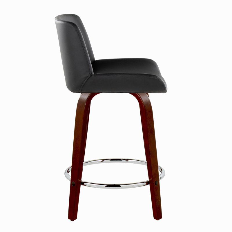 Rondell 24" Upholstered Fixed-Height Counter Stools, Black