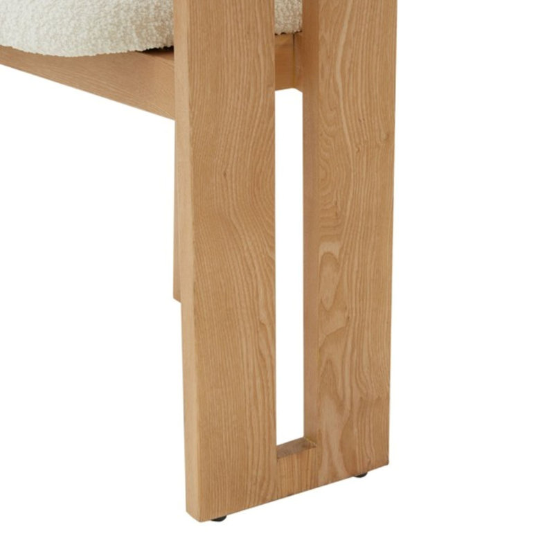 Chaise rembourrée Dellar, Ivoire