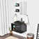 28 In. W X 19 In. D X 16 In. H Bathroom Vanity In Black With Sink And Black Solid Surface Top And Mirror