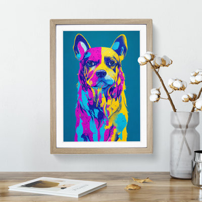 Colourful Dog No.2 Abstract - Single Picture Frame Painting