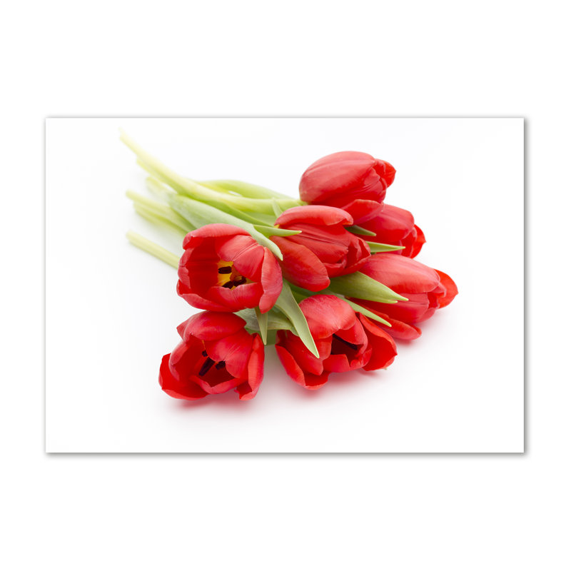 Red Tulips - Wrapped Canvas Print
