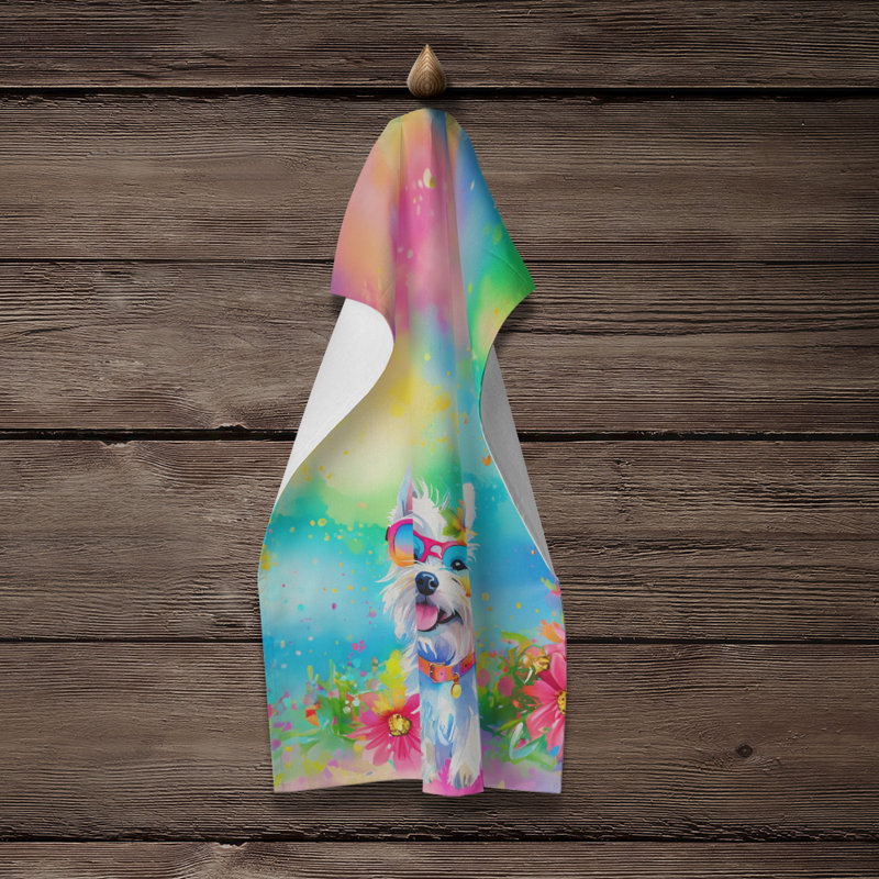Westie Hippie Dawg Kitchen Towel