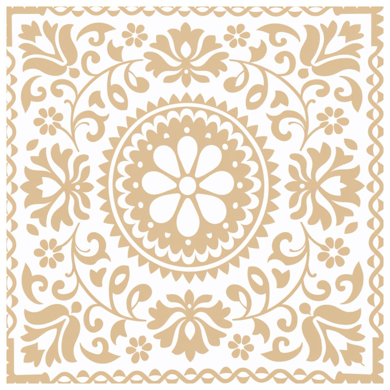 Édredon floral à motif mandala, Lit simple