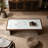 Rectangular Coffee Table with Sintered Stone Top and Wood Veneer Frame
