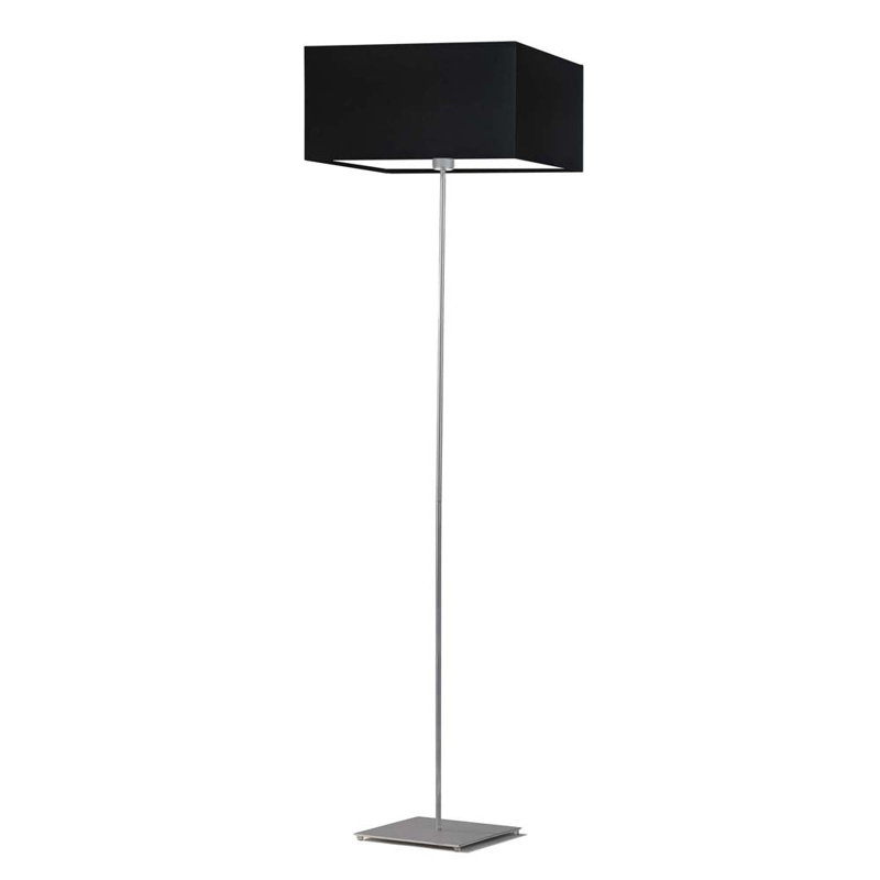 Attallah 156cm Traditional Floor Lamp, Brushed Steel, Black