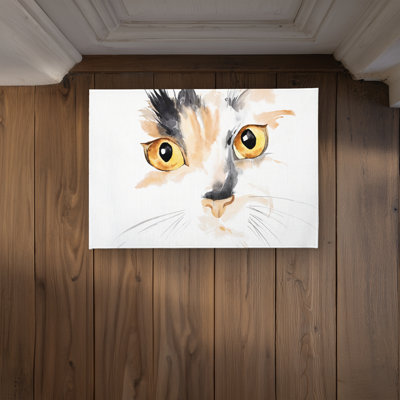 Watercolor Cat Face Closeup Door Mat | Pets Home Decor