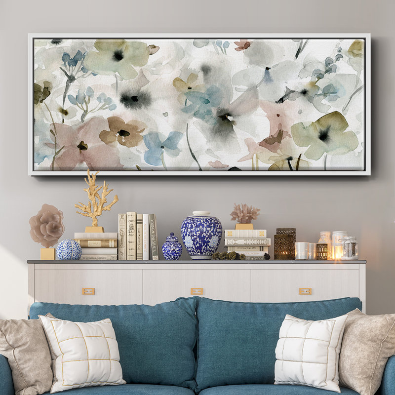 Evening Garden- Framed Canvas, 20" H x 50" W
