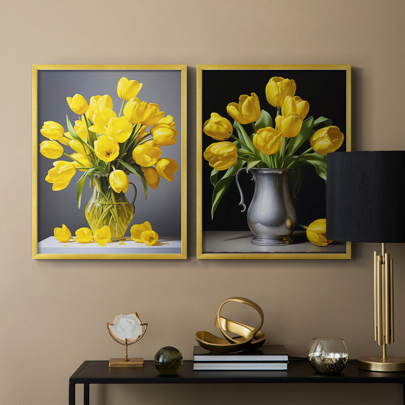 FLORAL Series DCCXCIV-Impression encadrée de qualité supérieure - prête à être accrochée - aucun clou requis - aucun clou requis