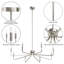 Lustre à intensité variable à 8 lumières de style l 38 po Maroneia-1727881488