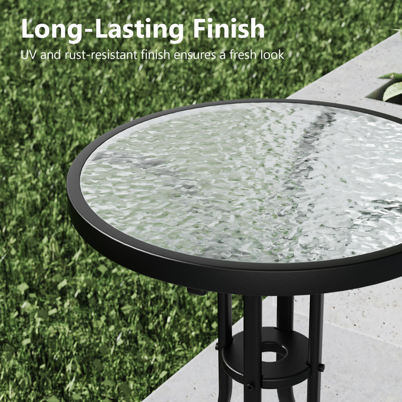 Table d'appoint ronde en verre 