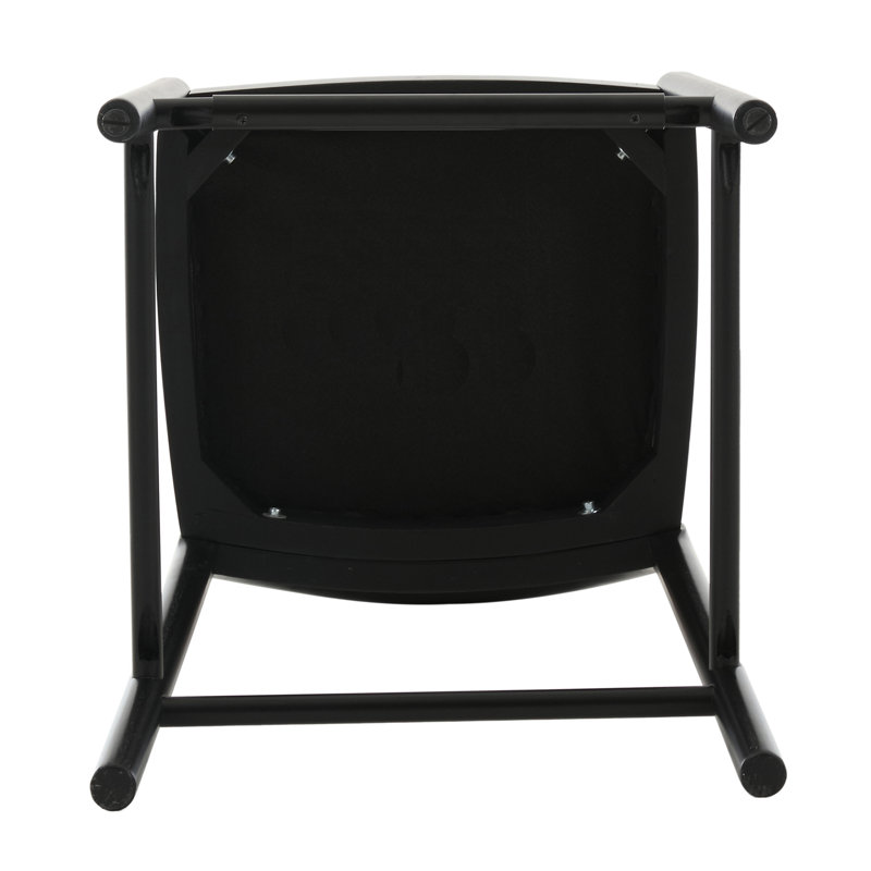 Gray and Black Rattan Backrest Wood Frame Counter Stools, Set of 2