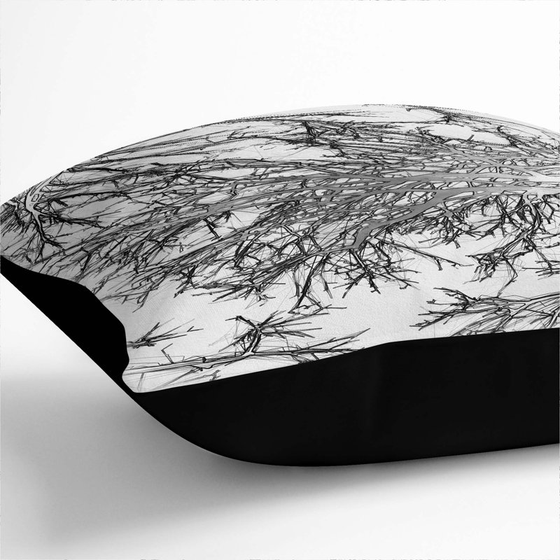 Tree Branches in Central Park New York Cushion with Filling, 40cm H x 40cm W x 15cm D, Black