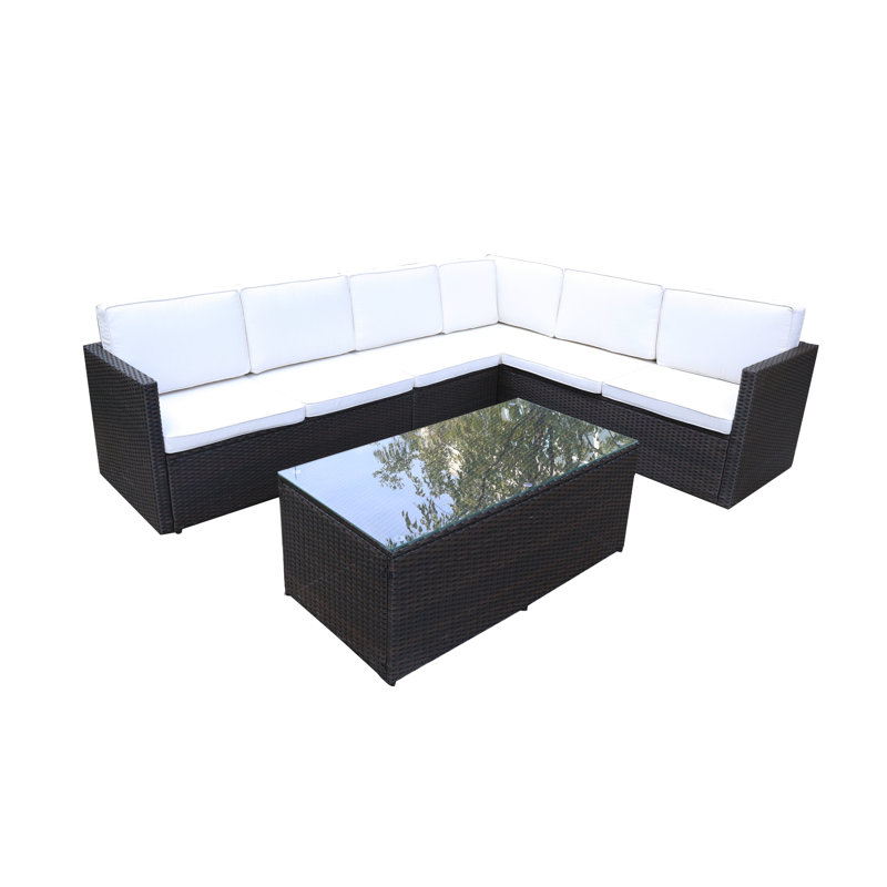  Black Corner Lounging Set, Brown, White