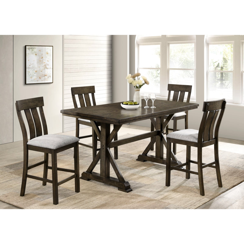 Chaises de salle à manger rembourrées brun rustique 2pc