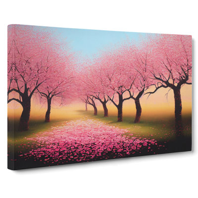 Hopeful Cherry Blossom Trees - Wrapped Canvas