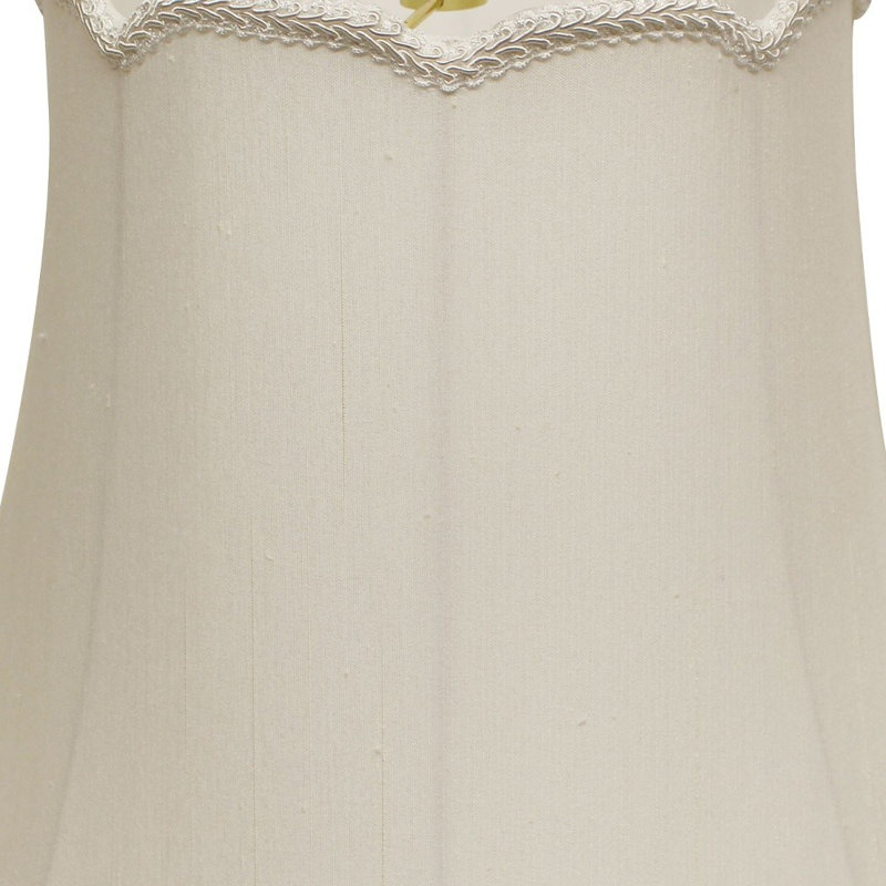 Abat-jour empire blanc en soie Monay Shantung, Blanc, H 12 po x l 14 po x P 14 po