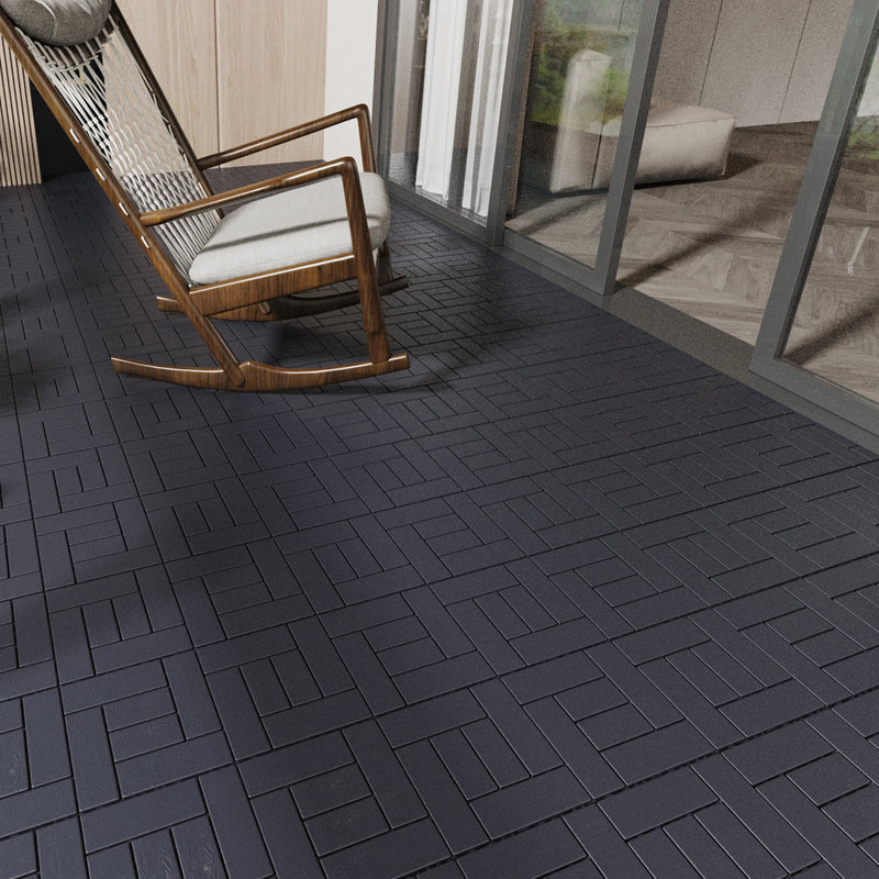 12 tuiles de terrasse en plastique imperméables 12 "X12" pour le patio (44 PCS), Gris