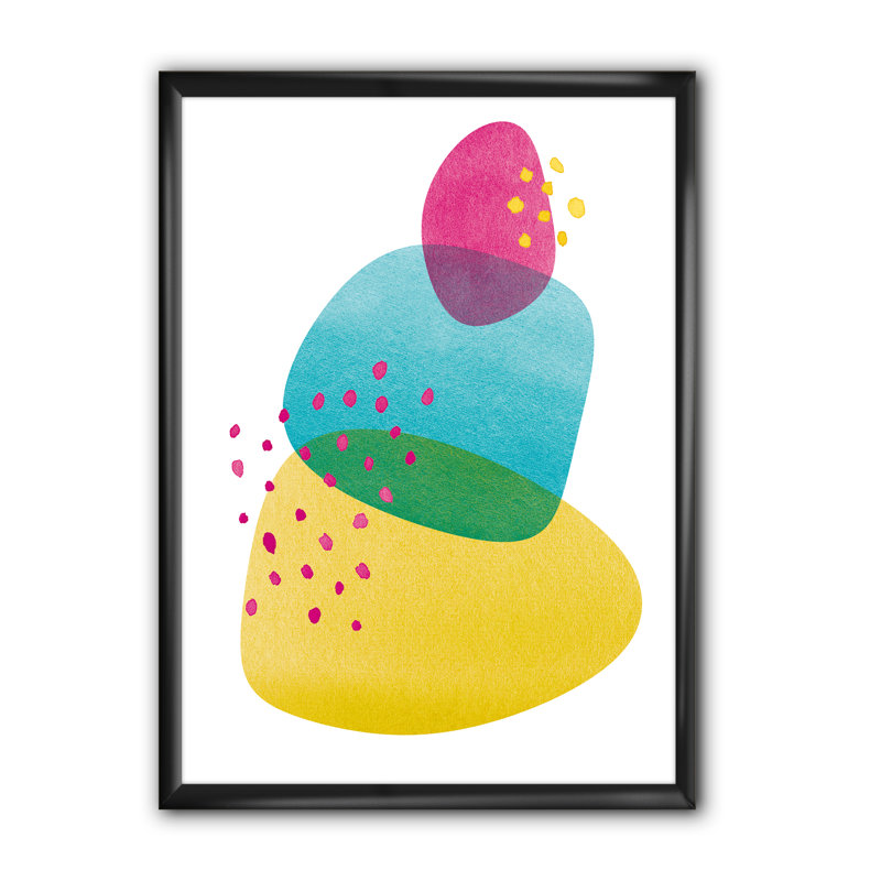 «Minimal Spots Balance I», reproduction d'art sur toile, H 40 po x l 30 po x P 1,5 po, Cadre noir