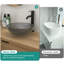 Lavabo de salle de bain gris en verre trempé avec bonde escamotable pratique, 16,29 po x 16,29 po x 5,37 po Lurantly, 16,29 po x 16,29 po x 5,37 po