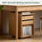 Solid Oak End Table with Wheels-2140443278