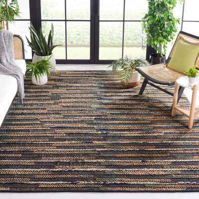 Tapis rayé en jute / coton Avonte