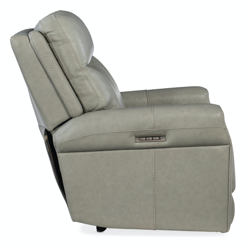 Callysta Leather Power Recliner, Gray Genuine Leather