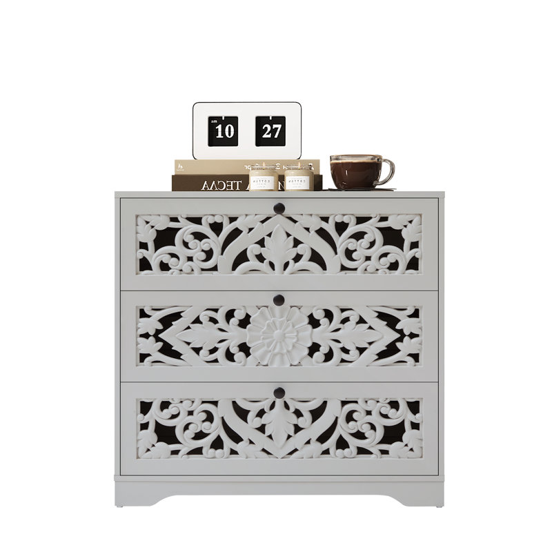 Commode 3 tiroirs Farmhouse, Gris