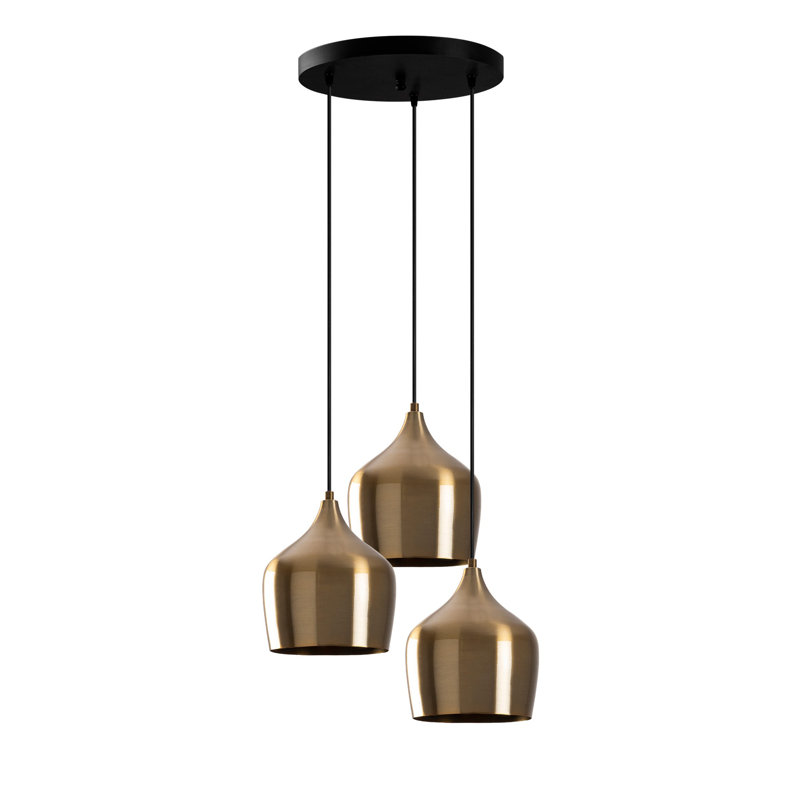 Lustre moderne moderne, structure en métal, 18 po x 18 po | Hauteur: 49,2 pouces | Hauteur réglable, plaque de base 11,8 pouces | 3 x douilles E27 de 40 W maximum | Parfait pour les décors glamour et scandinaves, solution d'éclairage élégante