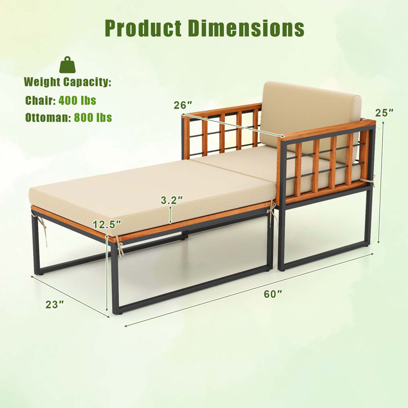Ensemble de 2 fauteuils d'extérieur Ebern Designs