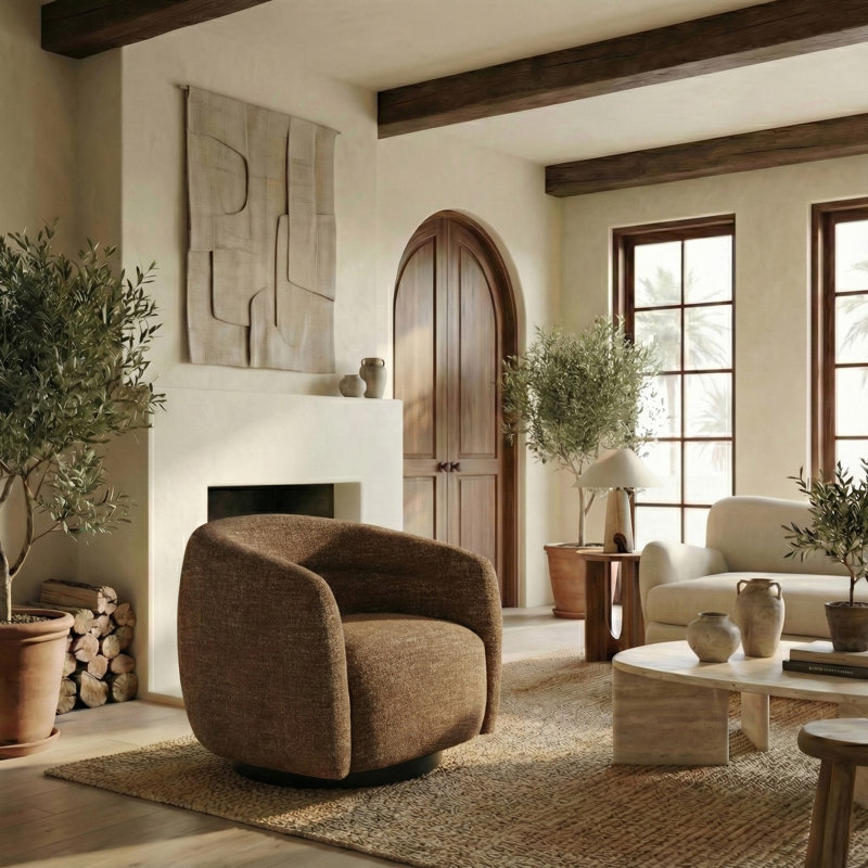 Chaise pivotante Kellybryn, Marron foncé