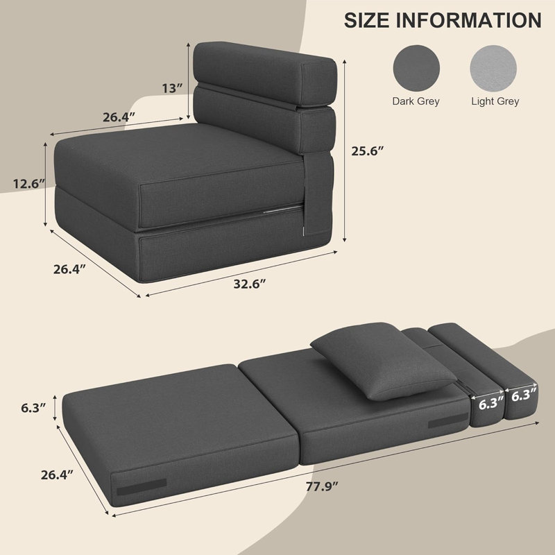 Fauteuil convertible Modern, Noir, noir, noir, noir