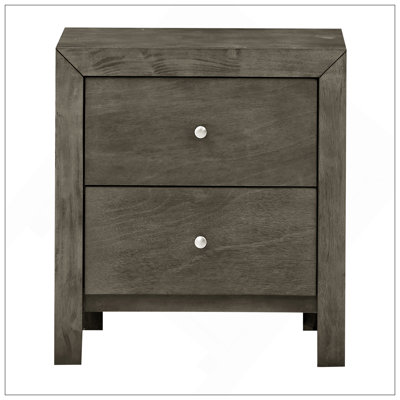 Chic table de chevet transitionnelle avec ports USB et rangement spacieux, parfaite pour les chambres à coucher modernes et pour plus de commodité.