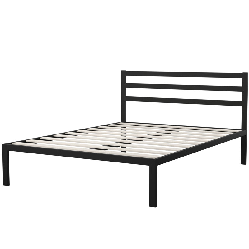 Santrell 14" Contemporary Modern Metal Platform Bed, Queen