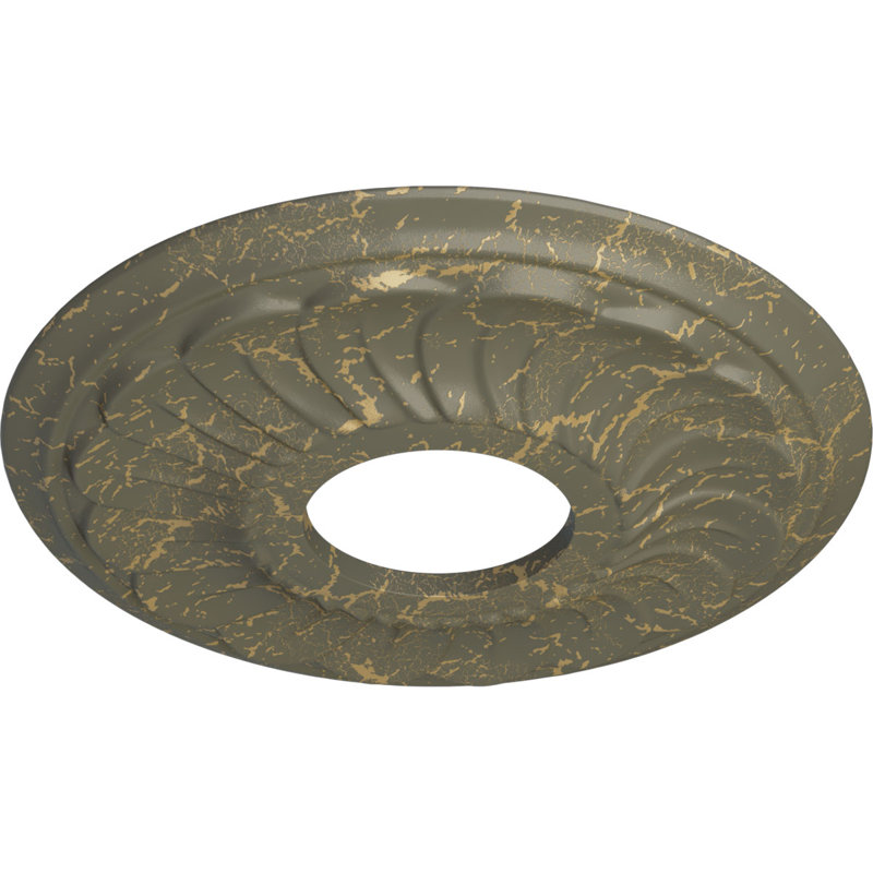 Médaillon de plafond Endurathane feuille, P 11 3/8 po x P 3 5/8 po x P 1 1/8 po (convient aux auvents jusqu'à 4 3/4 po), finition topaze fumée peinte à la main