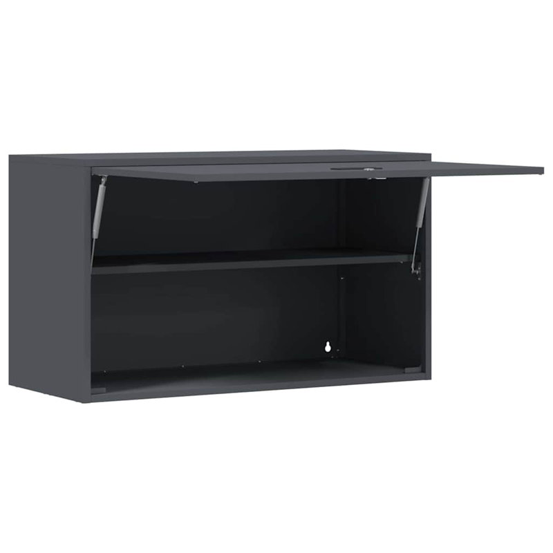 Powder Coated Steel Single Storage Cabinet ( H x W x D), 53cm H x 90cm W x 40cm D, Anthracite