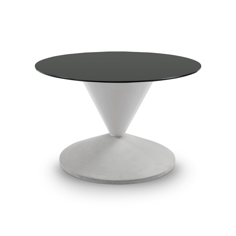 Neel Pedestal Coffee Table, Black, White