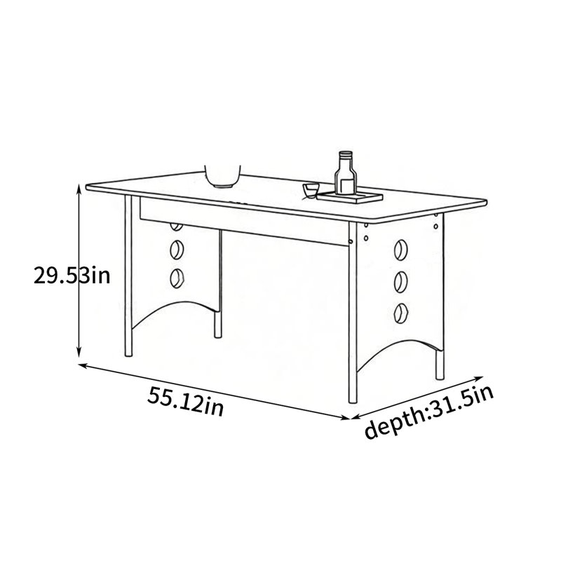 French rectangular dining table, 29.53"H x 55.12"L x 31.5"W