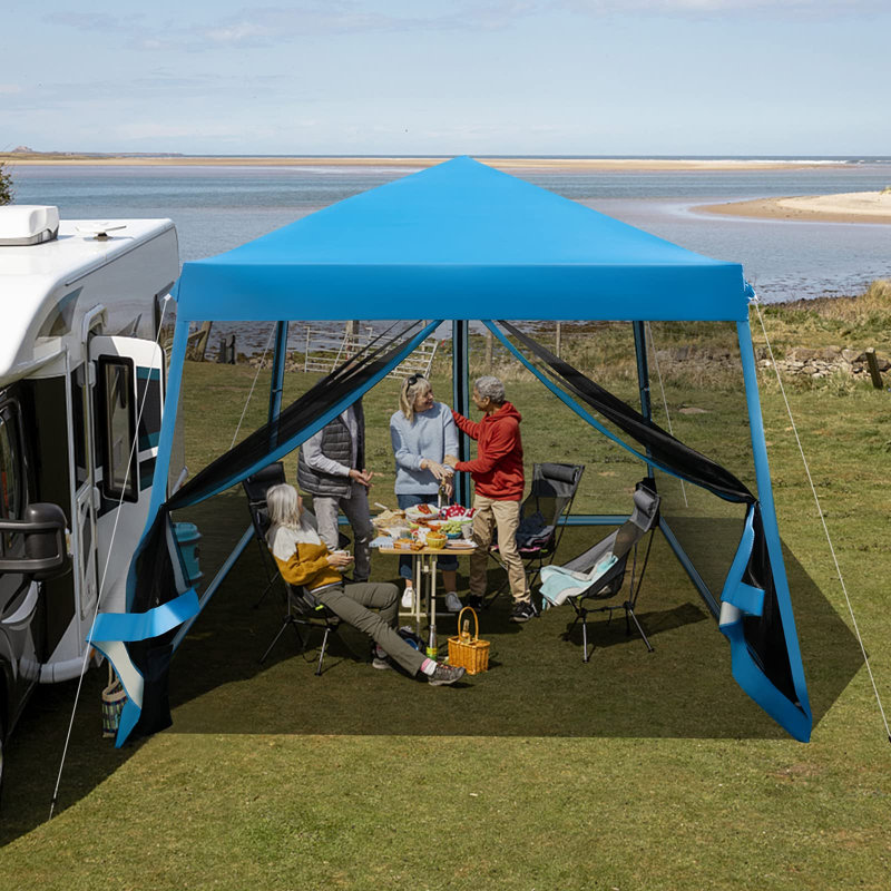 3m x 3m Metal Pop Up Gazebo, Blue