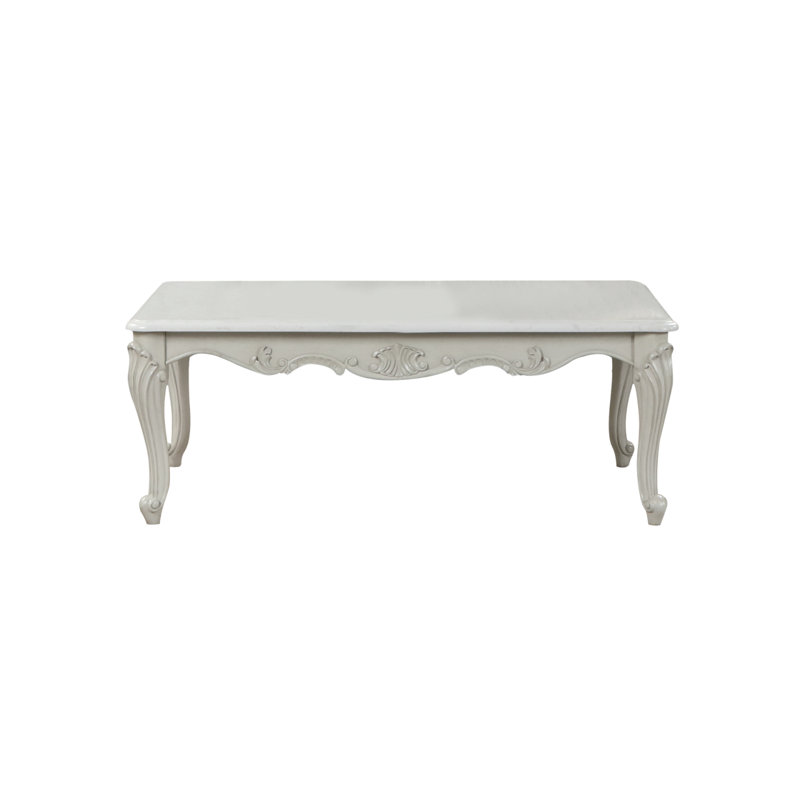 Table basse de style traditionnel toscan en bois argenté