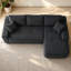 Canapé modulaire 85 po en forme de L avec tissu en lin de coton et sans assemblage-745352130