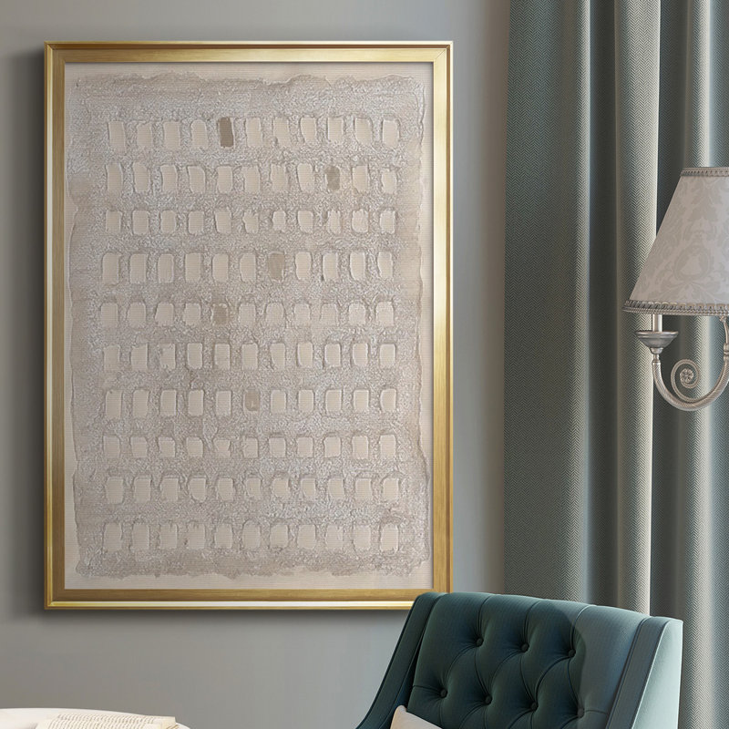 " Pearl Punch Card I ", 36.5" H x 26.5" W, Gold