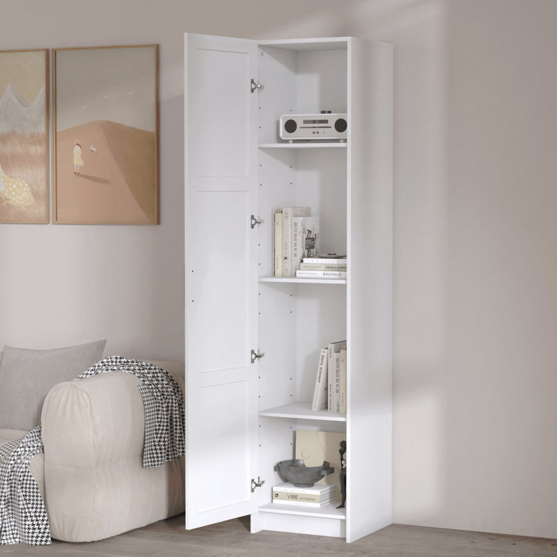 Armoire de rangement étroite de 70,87 po de hauteur avec 3 tablettes réglables pour le salon / cuisine / buanderie / chambre à coucher