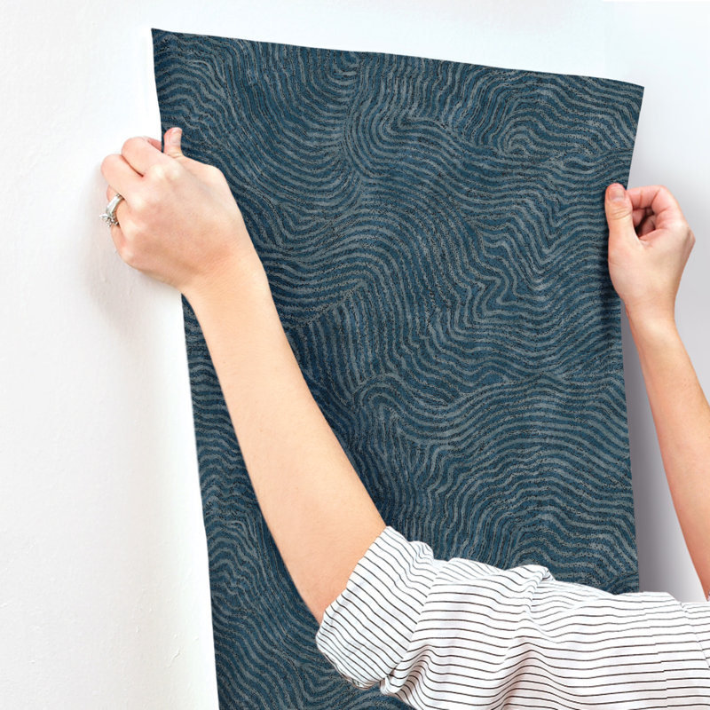 27' L x 27" W Wallpaper Roll, Indigo