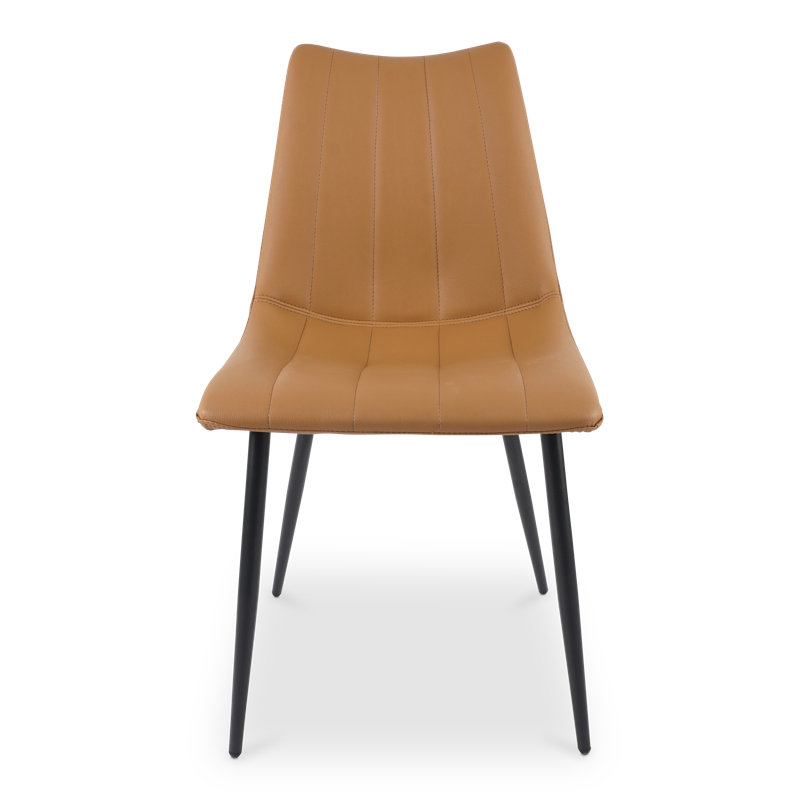 Finnigan Upholstered Dining Chair, Brown Faux Leather